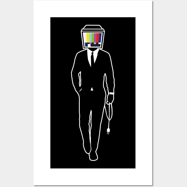 TV Head Man (dark version) Wall Art by Dracos Graphics